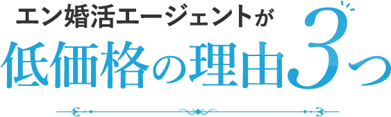 エン婚活エージェントが低価格の理由3つ